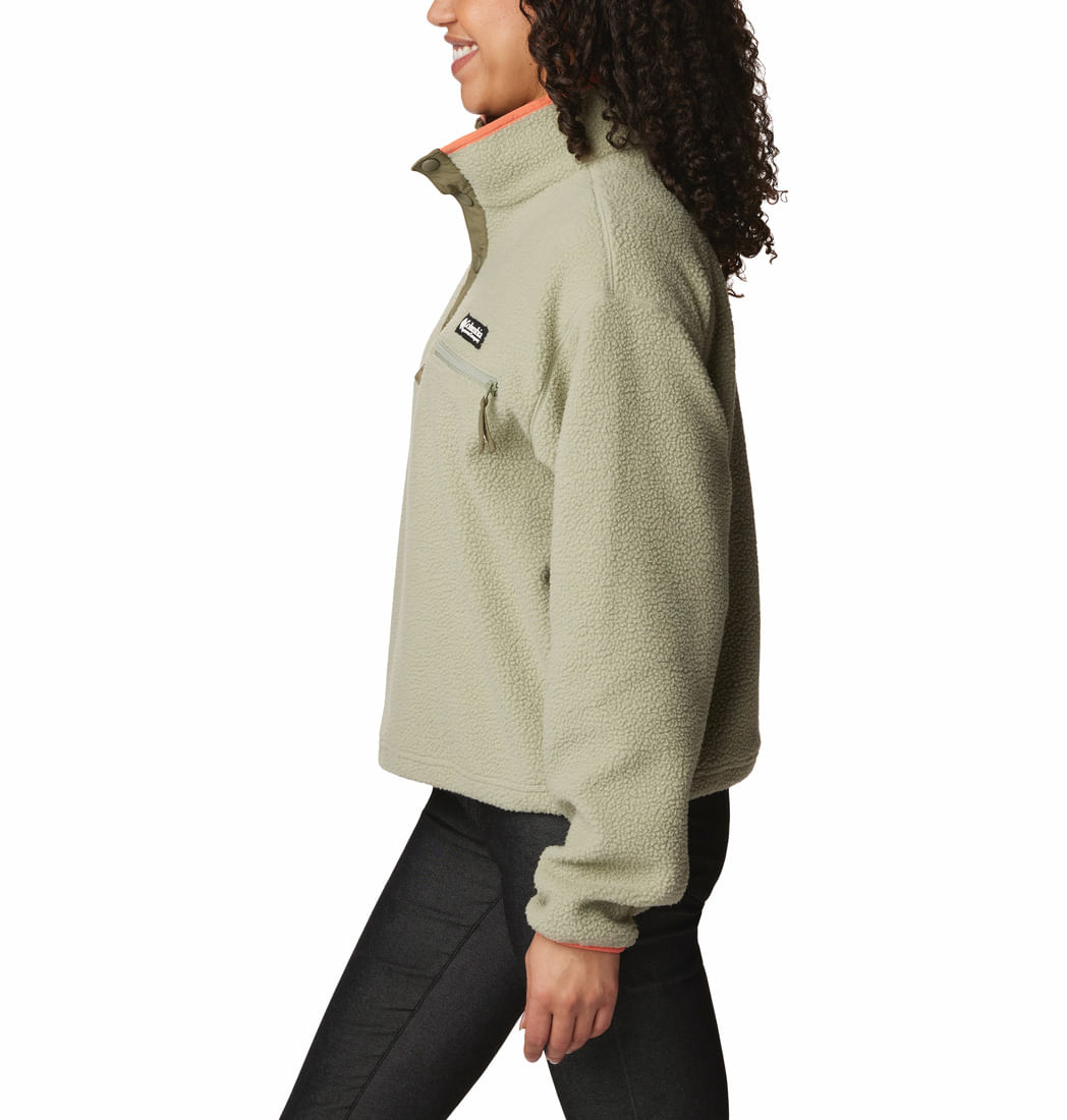 Forro polar curto com fecho médio de pressão Columbia Helvetia™ para mulher, Sweatshirts de mulher