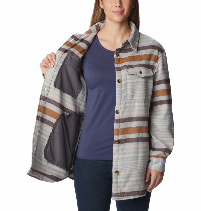 Polar-Para-Mujer-Camisero-Calico-Basin™-Gris-Columbia