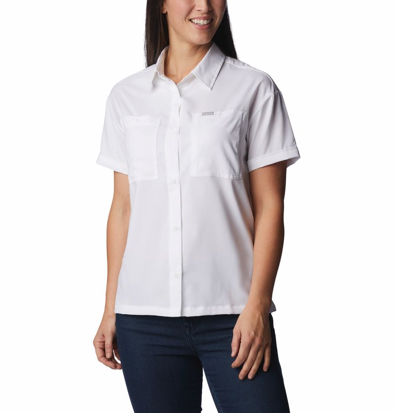 Blusa-Para-Mujer-Manga-Corta-Silver-Ridge™-Utility-Blanco-Columbia