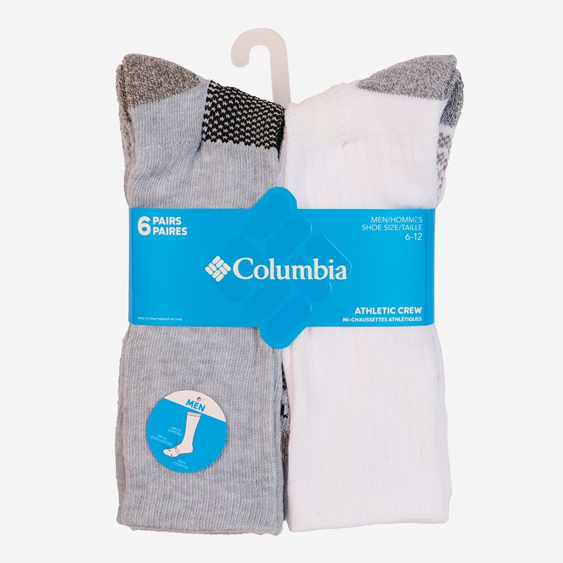 Medias-Unisex-6-Pack-Fashion-Crew-Gris-Columbia