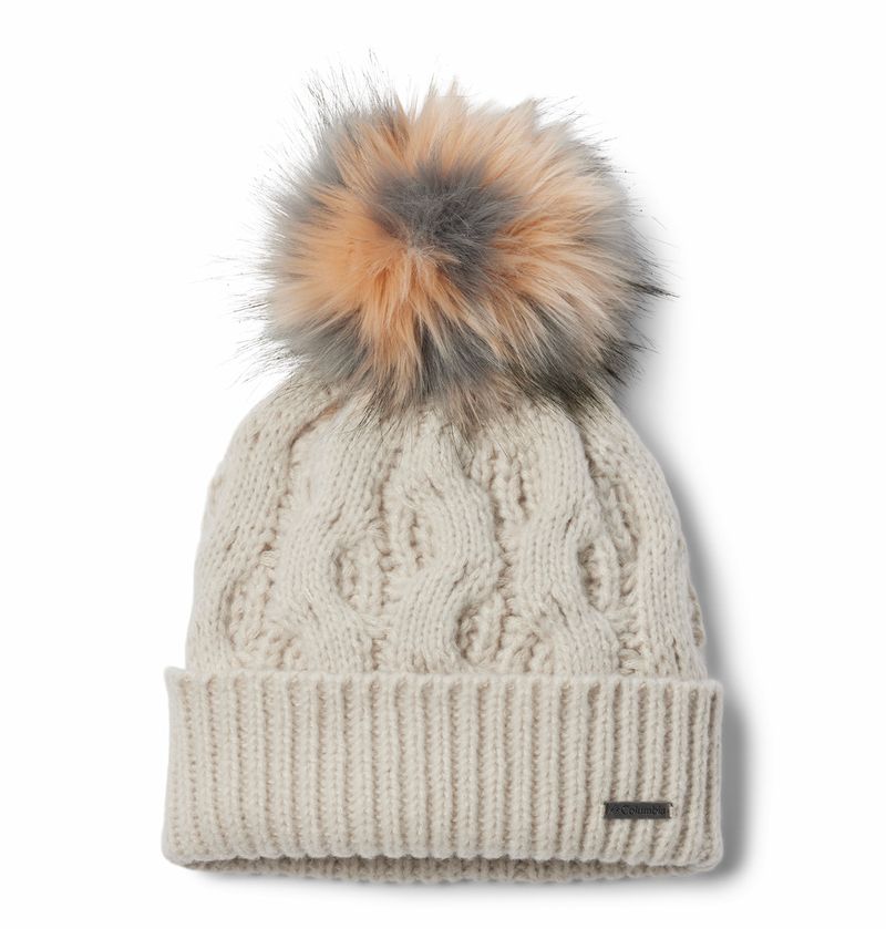 Chullo-Para-Mujer-de-Punto-Trenzado-Con-Pompon-Boundless-Days™-Beige-Columbia