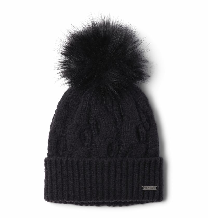 Chullo-Para-Mujer-de-Punto-Trenzado-Con-Pompon-Boundless-Days™-Negro-Columbia