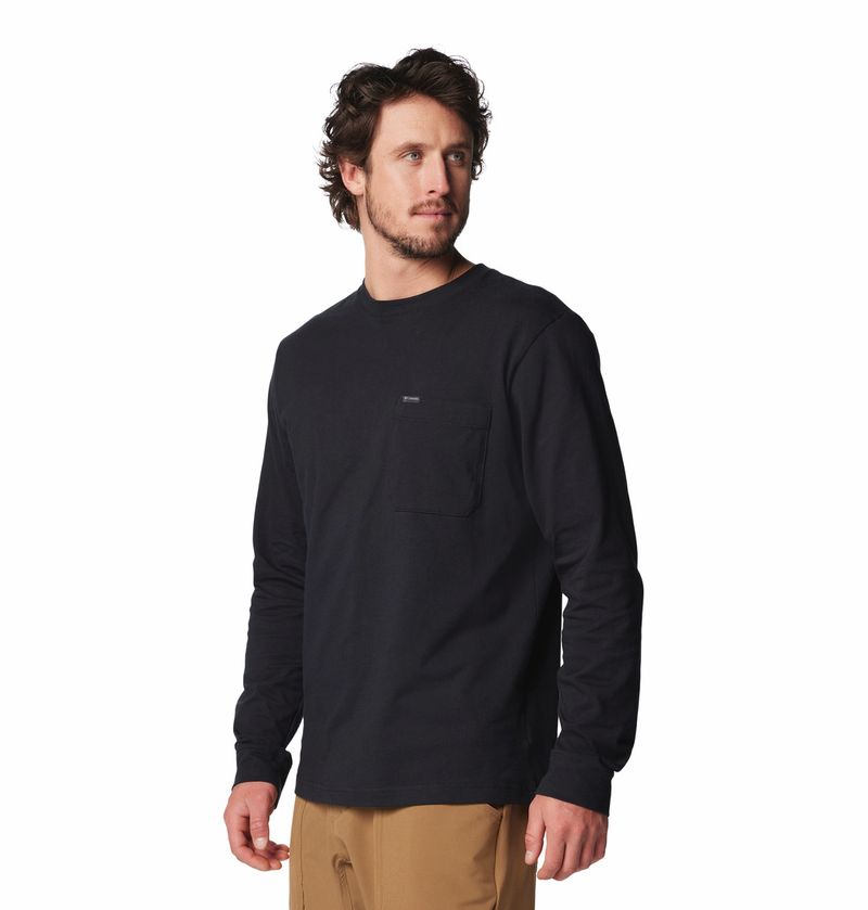 Polo-Para-Hombre-Manga-Larga-Landroamer™-Negro-Columbia