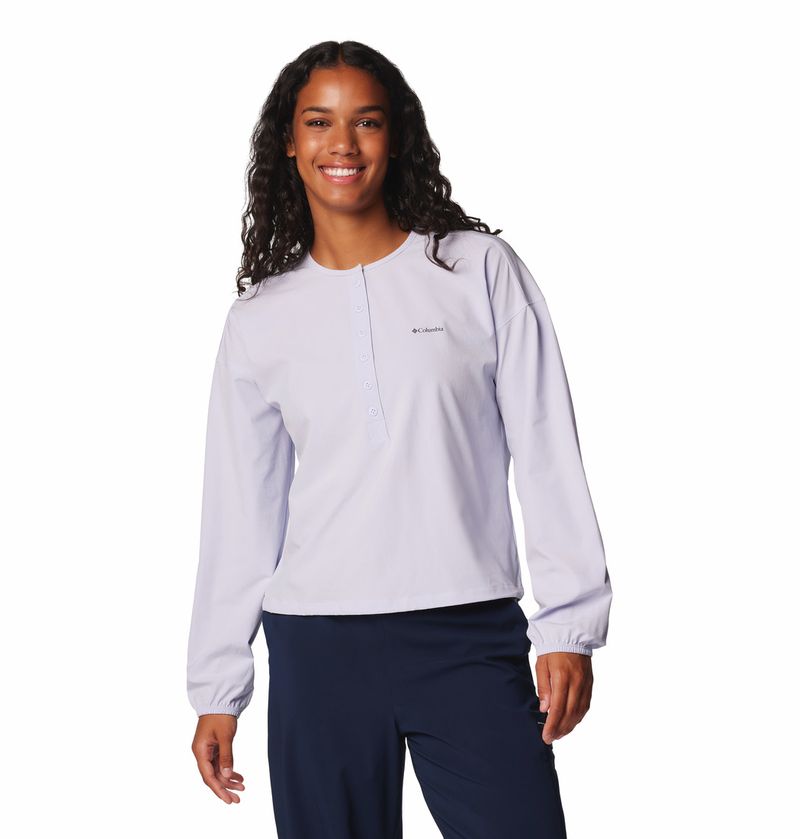 Polo-Para-Mujer-Manga-Larga-Boundless-Adventure™-Morado-Columbia