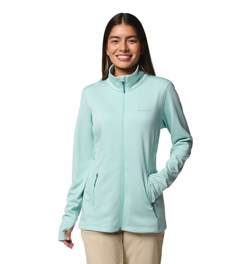 Casaca-Para-Mujer-Fleece-Cierre-Completo-Park-View™-Celeste-Columbia