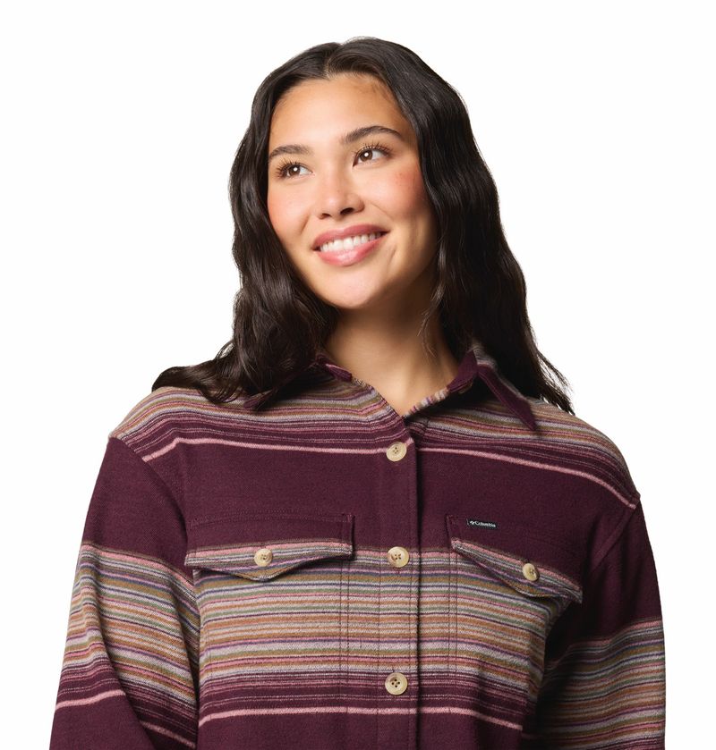 Blusa-Para-Mujer-Manga-Larga-Calico-Basin™-Guinda-Columbia