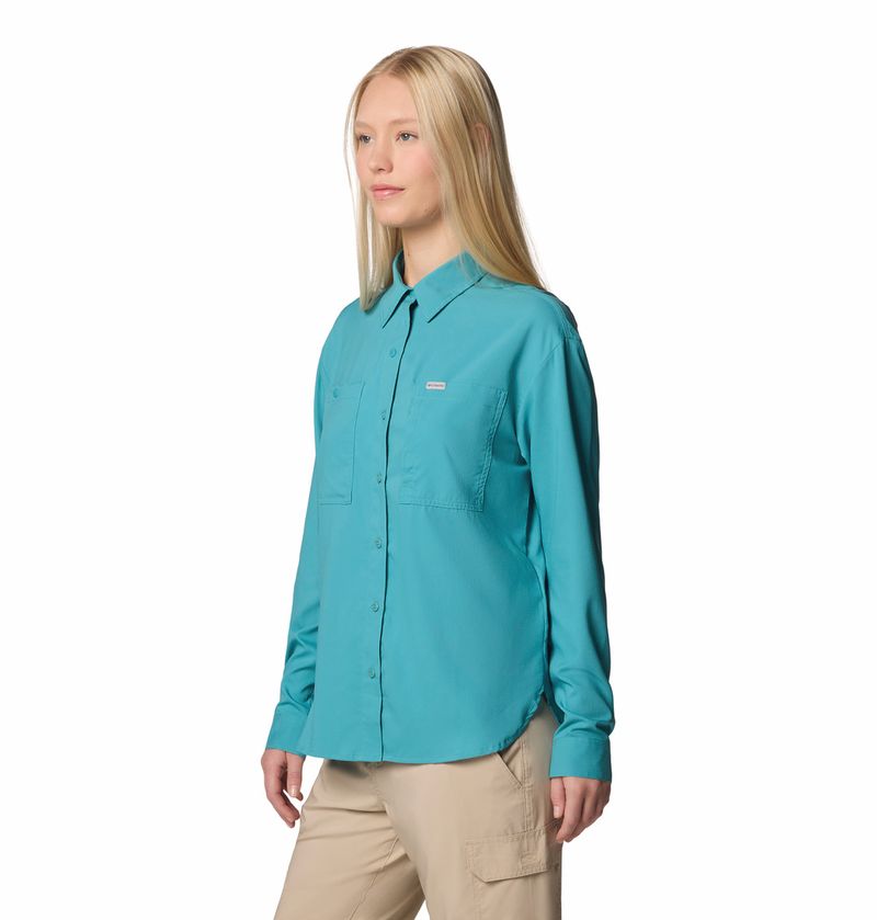 Blusa-Para-Mujer-Manga-Larga-Silver-Ridge™-Utility-Celeste-Vestuario