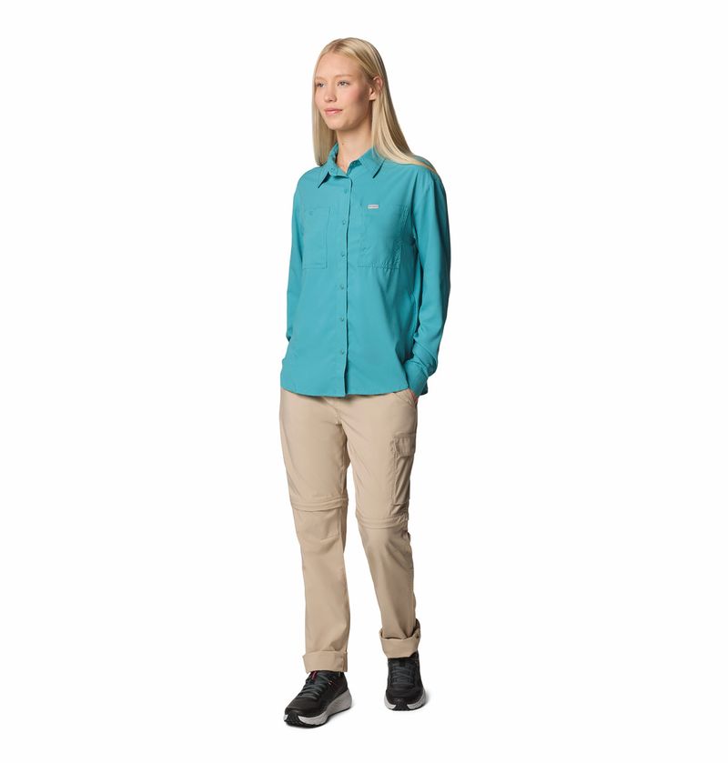 Blusa-Para-Mujer-Manga-Larga-Silver-Ridge™-Utility-Celeste-Vestuario