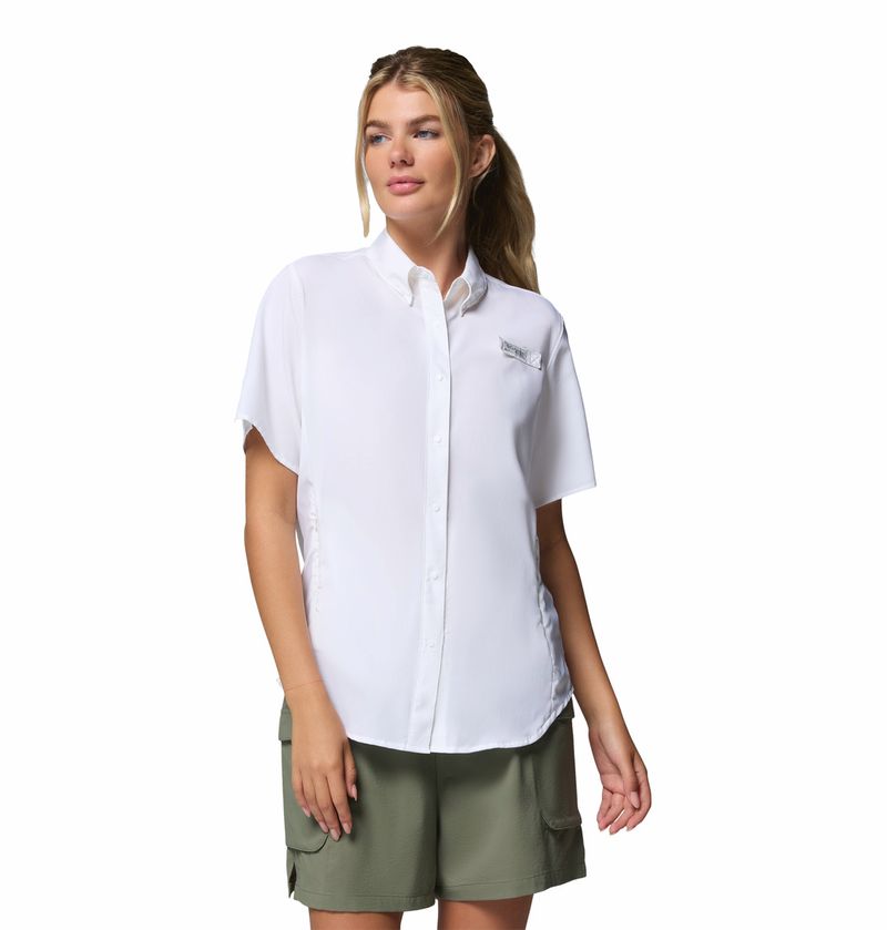 Blusa-Para-Mujer-Manga-Corta-PFG-Tamiami™-II-Blanca-Vestuario