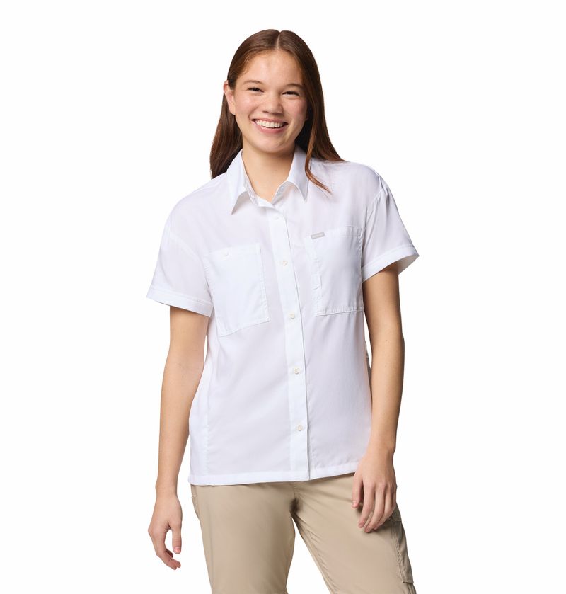 Blusa-Para-Mujer-Manga-Corta-Silver-Ridge™-Utility-Blanca-Columbia