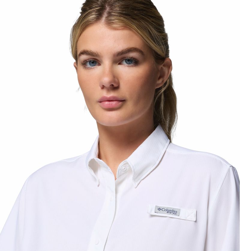 Blusa-Para-Mujer-Manga-Corta-PFG-Tamiami™-II-Blanca-Vestuario