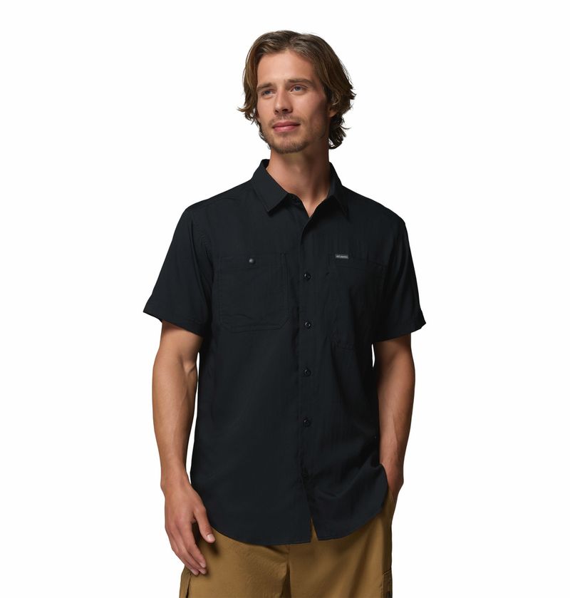 Camisa-Para-Hombre-Manga-Corta-Silver-Ridge™-Utility-Negro-Columbia