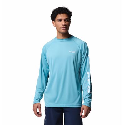 Polo Para Hombre Manga Larga PFG Terminal Tackle™ Celeste Vestuario