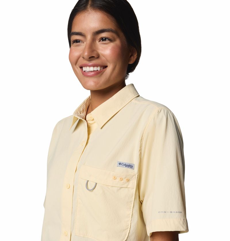 Blusa-Para-Mujer-Manga-Corta-PFG-Wild-Cast™-Amarilla-Columbia