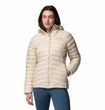 Casaca-Para-Mujer-de-Plumas-Con-Capucha-Corelite™-Beige-Vestuario
