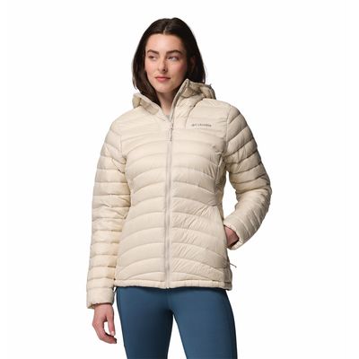 Casaca Para Mujer de Plumas Con Capucha Corelite™ Beige Vestuario