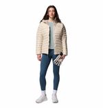 Casaca-Para-Mujer-de-Plumas-Con-Capucha-Corelite™-Beige-Vestuario
