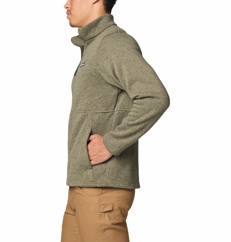 Casaca-Para-Hombre-Fleece-de-Cierre-Completo-Alto-Pass™-Verde-Vestuario