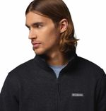 Casaca-Para-Hombre-Fleece-de-Cierre-Completo-Alto-Pass™-Negra-Vestuario