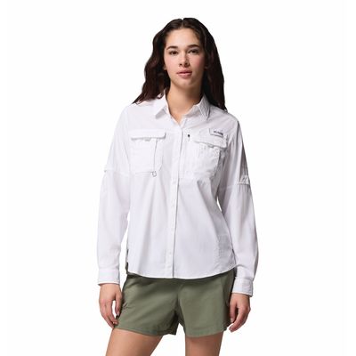Blusa Para Mujer Manga Larga PFG Bahama™ Elite Blanca Vestuario