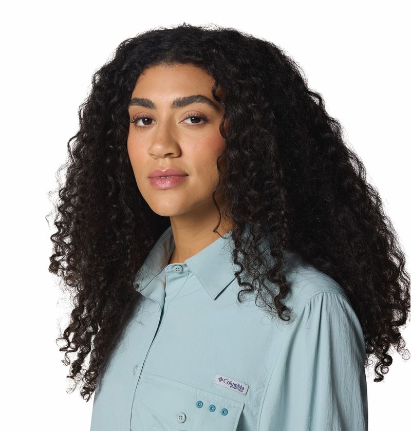 Blusa-Para-Mujer-Manga-Larga-PFG-Wild-Cast™-Celeste-Vestuario