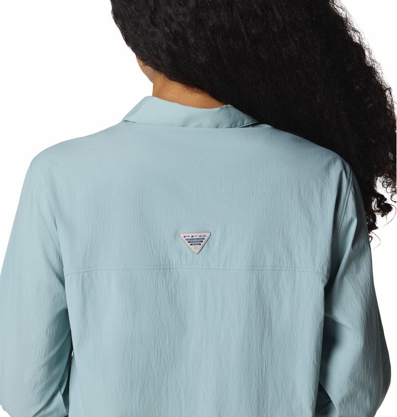 Blusa-Para-Mujer-Manga-Larga-PFG-Wild-Cast™-Celeste-Vestuario